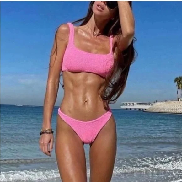 NWT Hunza G Xandra bikini set in bubblegum one size - Picture 1 of 7